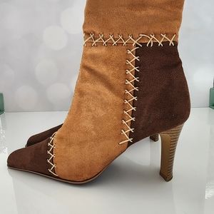 Rouge Helium Two-Toned Faux Suede Boots (4 inches)